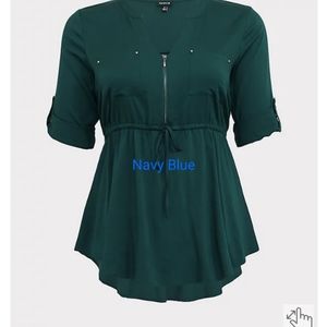 Torrid Emma Babydoll Navy stretch challis top 4